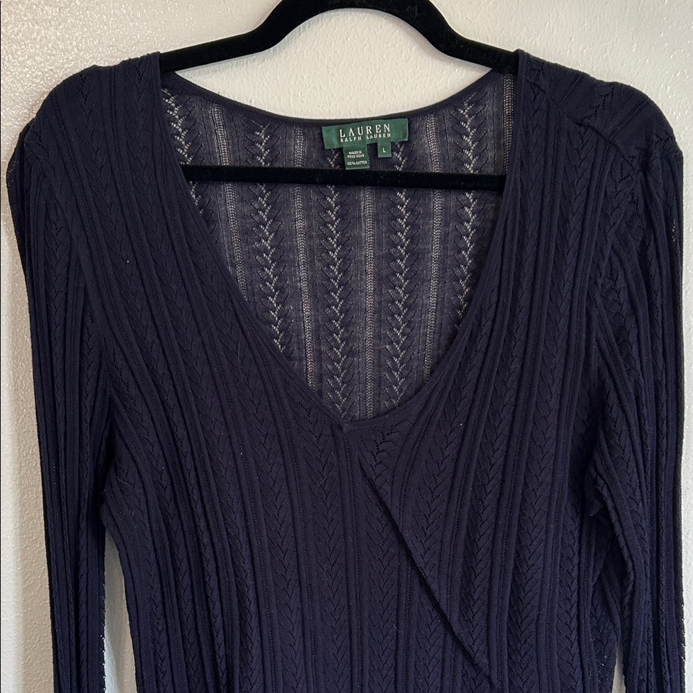 Ralph Lauren Women's Navy Sweater with built in Cami L